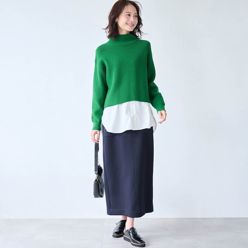 モデル身長170cm／M ※写真は撮影用のため総丈+6cmになります。