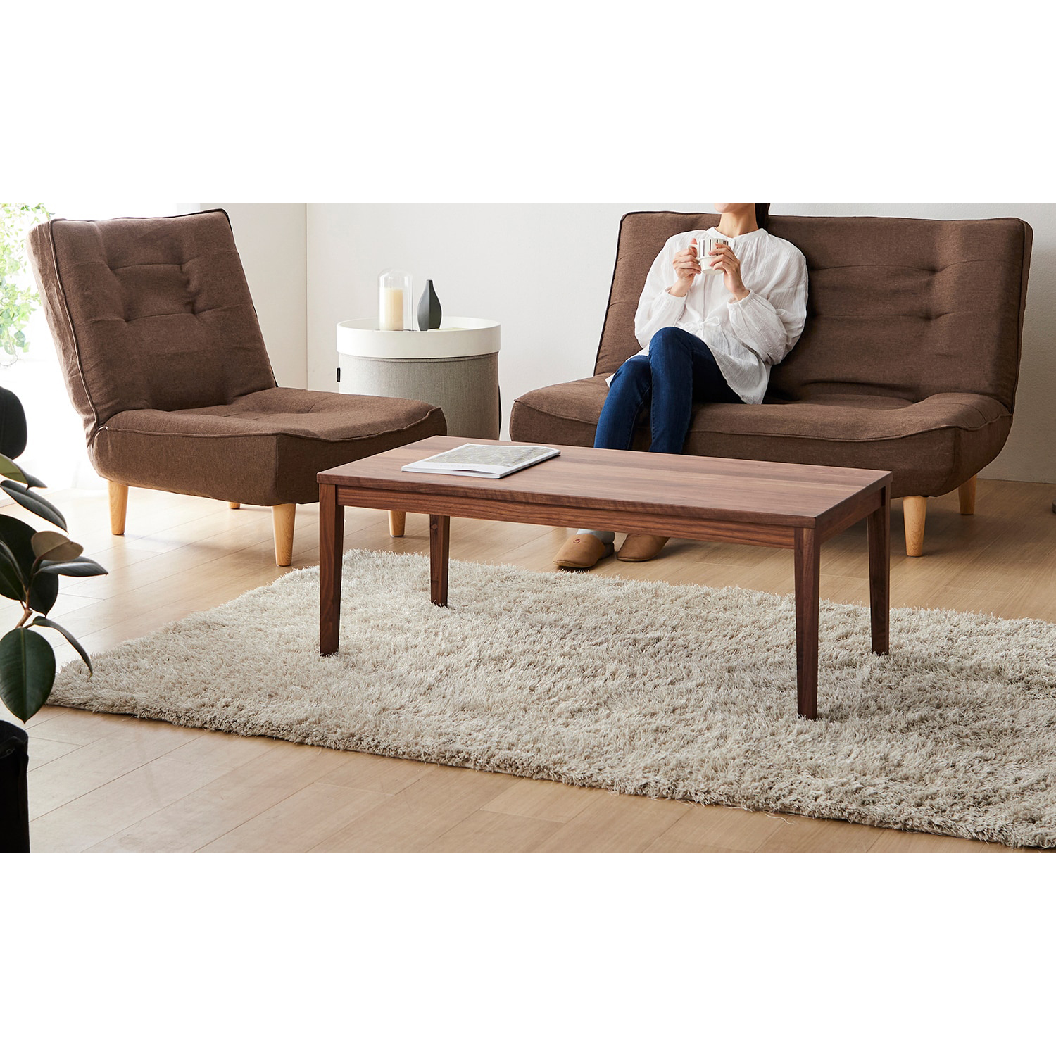 【ベルメゾン】ポケットコイル入りハイバックソファー[日本製]