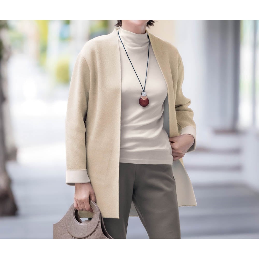 【ベルメゾン】ダブルフェイス着流しカーディガン