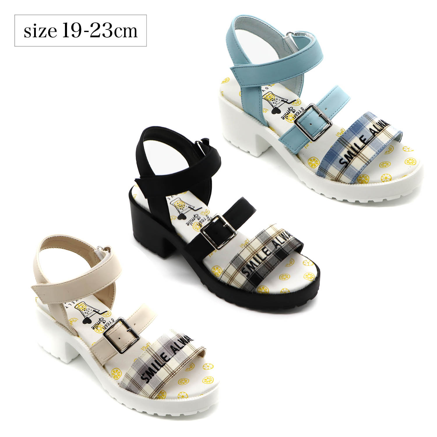 【ベルメゾン】キッズチェックロゴサンダル 【子供靴】【キッズサンダル】 【ベルメゾン】キッズチェックロゴサンダル 【子供靴】【キッズサンダル】