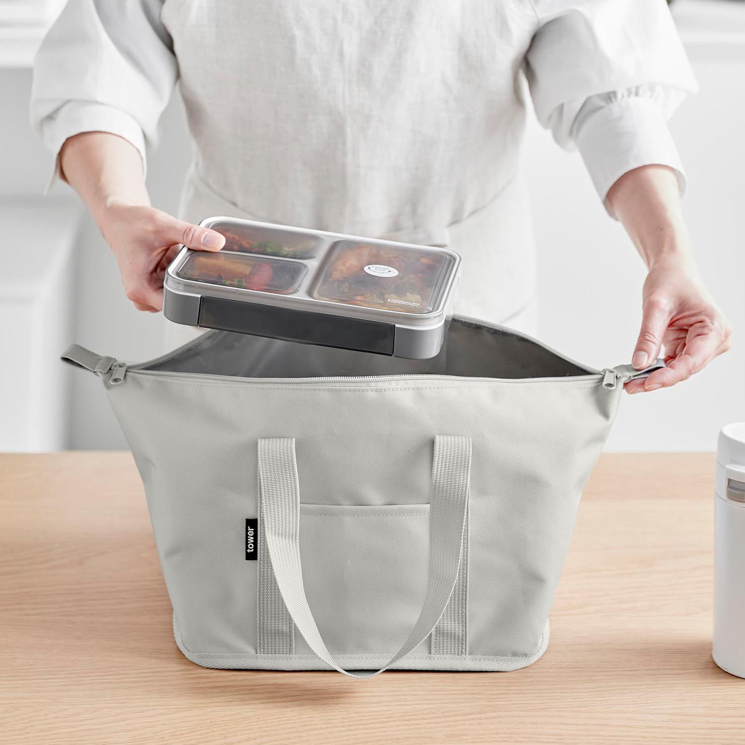 【タワー/tower】スーパー・コンビニ弁当がそのまま入る洗えるお弁当バッグ 【保温・保冷】