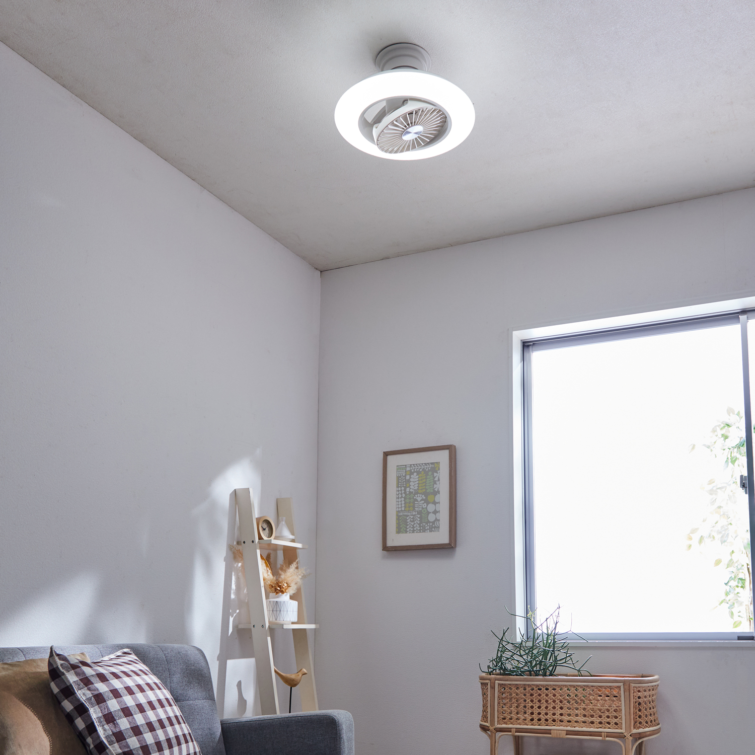 【カモメファン/Kamomefan】カンタン取付 & スイング機能付き 風の出る照明「サーキュライト」 【調光調色】