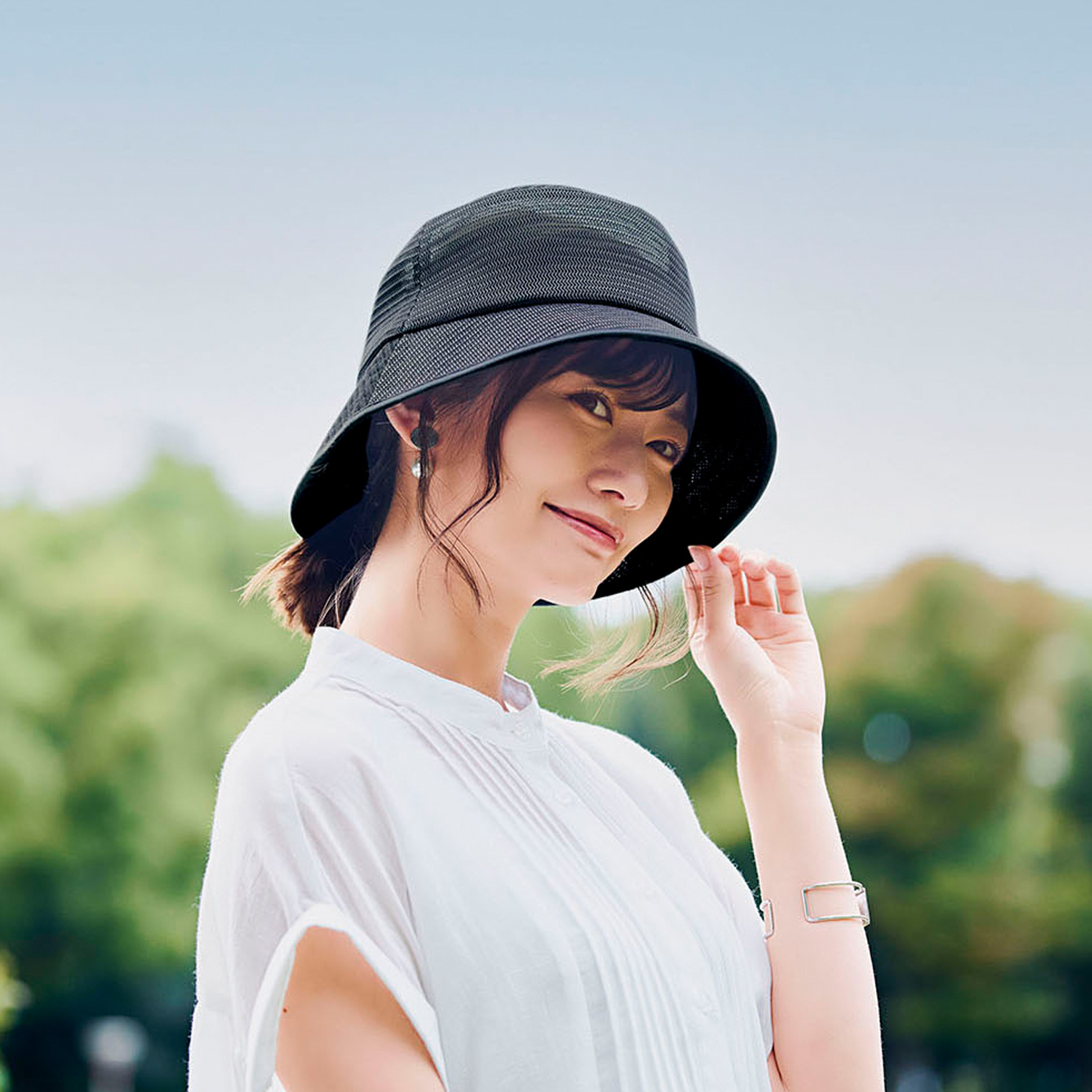 【ベルメゾン】洗えるメッシュバケットハット