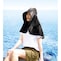 顔から背中までUVカット。海やプールでも使用できます