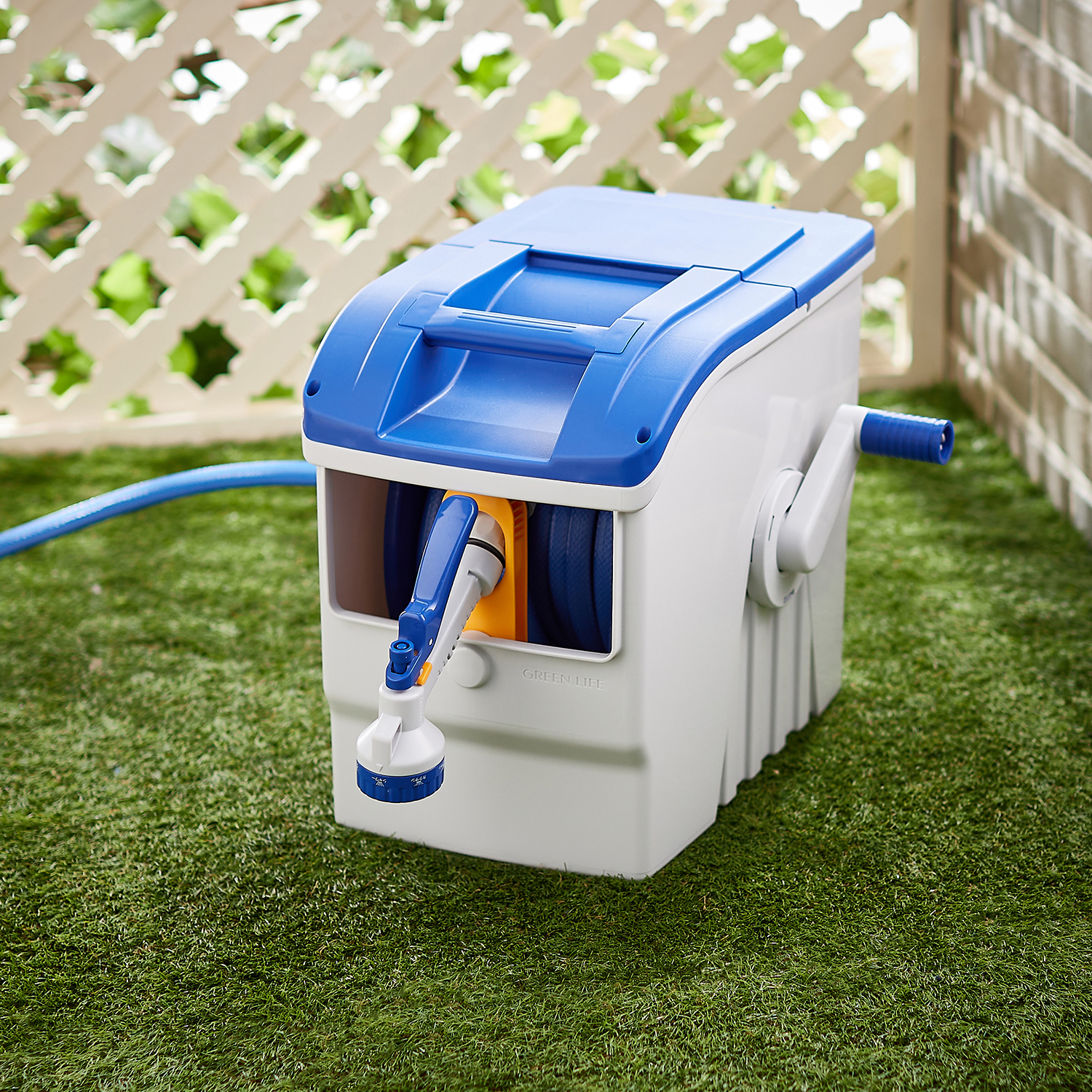 【ベルメゾン】巻き取りやすいホースリール[日本製]【ホース長20m 巻き取る際にホースの洗浄も】