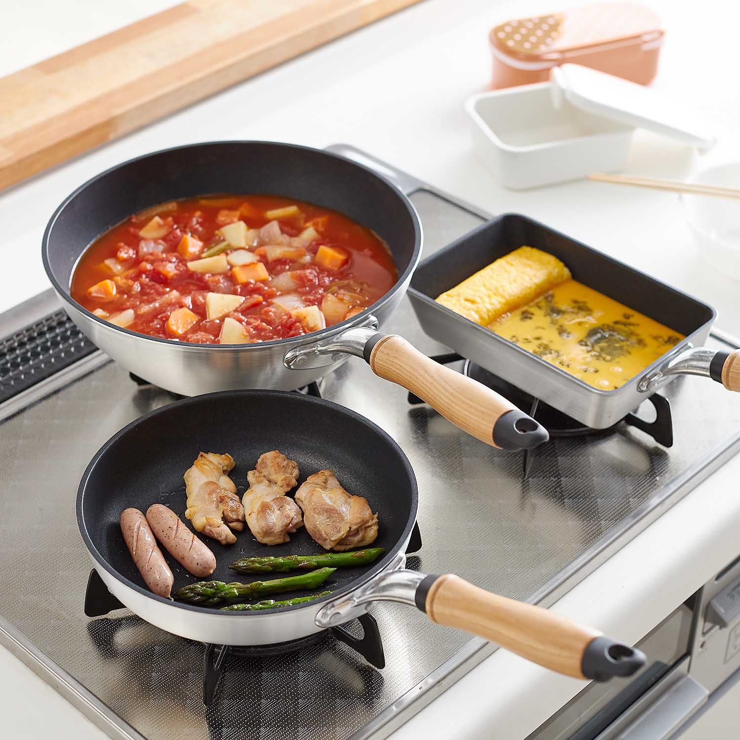 【ベルメゾン】【ガス火専用】テフロン プラチナキャストフライパン