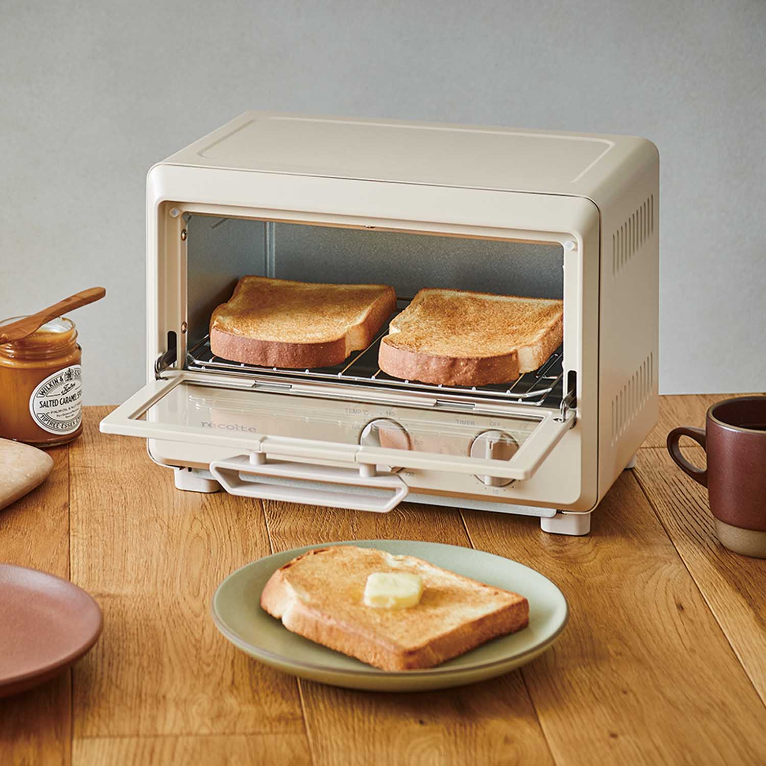 【レコルト/recolte】シンプル機能のオーブントースター 【トースト2枚焼き 温度調整80~230°C】