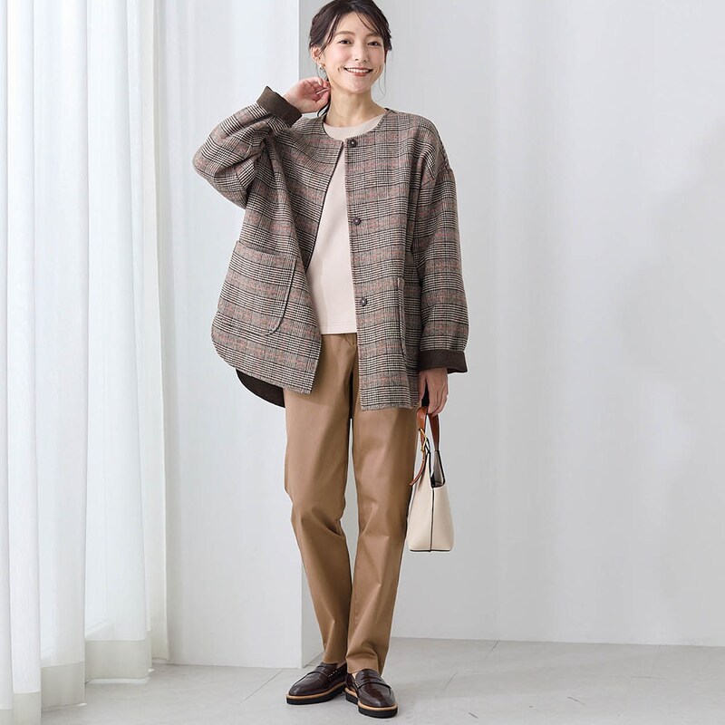 モデル身長170cm／M ※写真は撮影用のため股下+7cmになります。