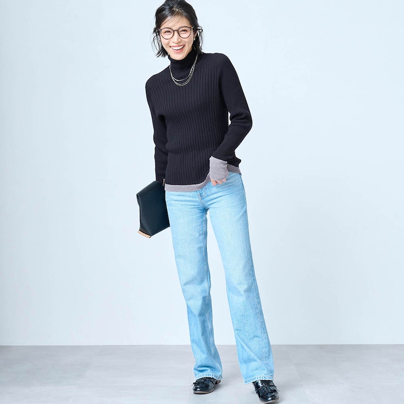 モデル身長168cm／M　ブラック着用