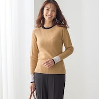 モデル身長173cm／M　クリームベージュ着用