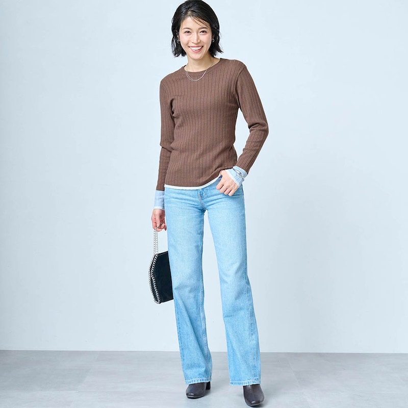 モデル身長168cm／M　モカブラウン着用