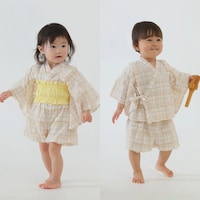 ベージュチェック着用　左）75cm・80サイズ、右）81cm・80サイズ