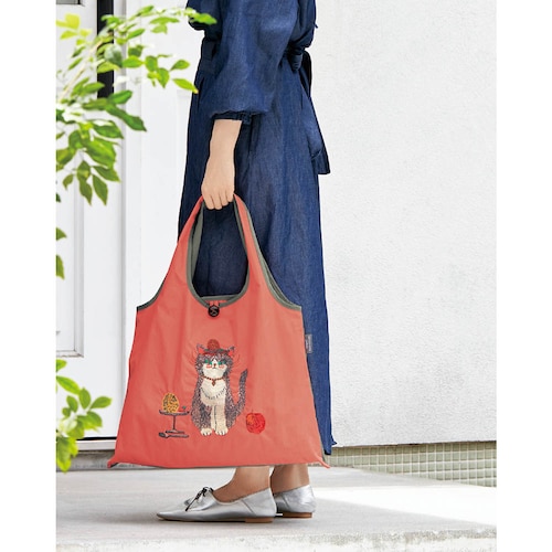 【定期お届け】 刺繍が素敵なポケッタブルバッグ ：3回シリーズ