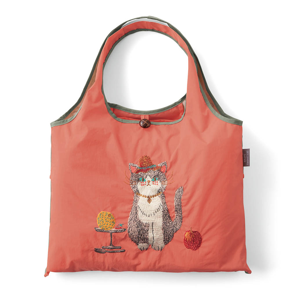 刺繍が素敵なポケッタブルバッグ 刺繍が素敵なポケッタブルバッグ