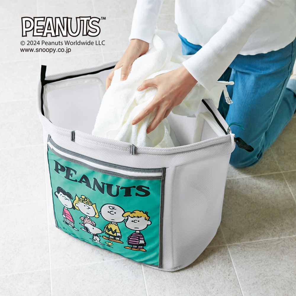 【ピーナッツ/PEANUTS】「スヌーピー」自立してそのまま洗えるランドリーバッグ 【ピーナッツ/PEANUTS】「スヌーピー」自立してそのまま洗えるランドリーバッグ