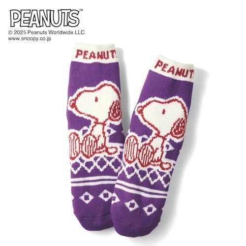 【新色追加】 「スヌーピー」裏側ボアがあたたかいもこもこソックス