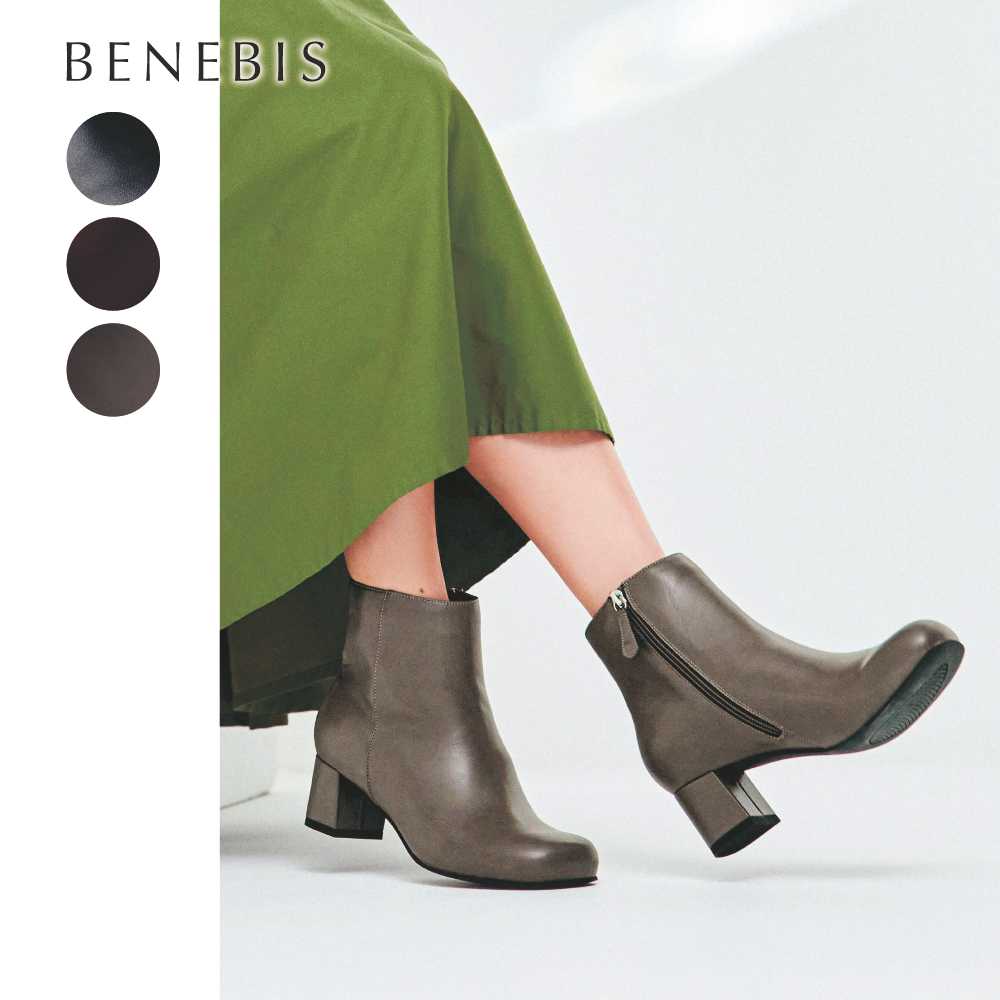 【ベネビス/BENEBIS】ショートブーツ【ベーシックオブリーク】