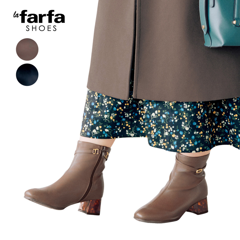【ラ・ファーファ シューズ/la farfa SHOES】ストレッチショートブーツ(3WAY)