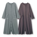 杢チャコール×オフホワイトボーダー＆ダークブラウン（長袖＆長袖）