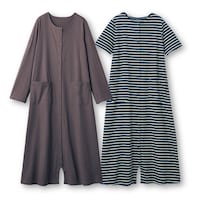 ダークブラウン＆ネイビー×オフホワイトボーダー（長袖＆半袖）
