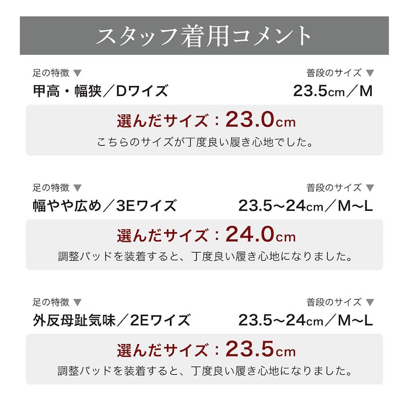 スタッフの着用コメント