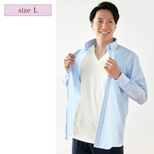 【定期お届け】［Lサイズ］ メンズコットンインナーＴシャツ「Vネック」 ：ワンパターン