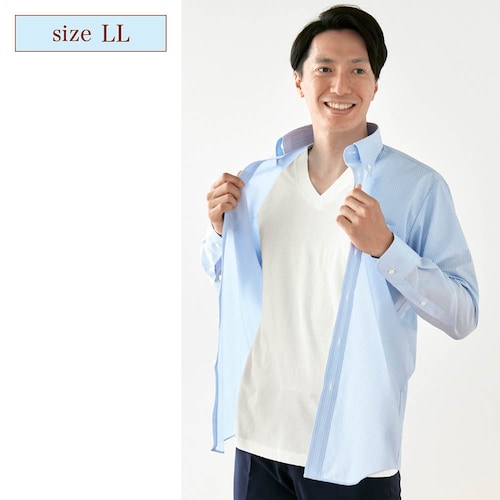 【定期お届け】［LLサイズ］ メンズコットンインナーＴシャツ「Vネック」 ：ワンパターン