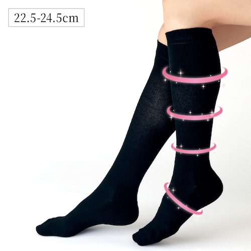 【定期お届け】[22.5～24.5ｃｍ] サイズが選べる足裏パイル着圧ソックス ：ワンパターン