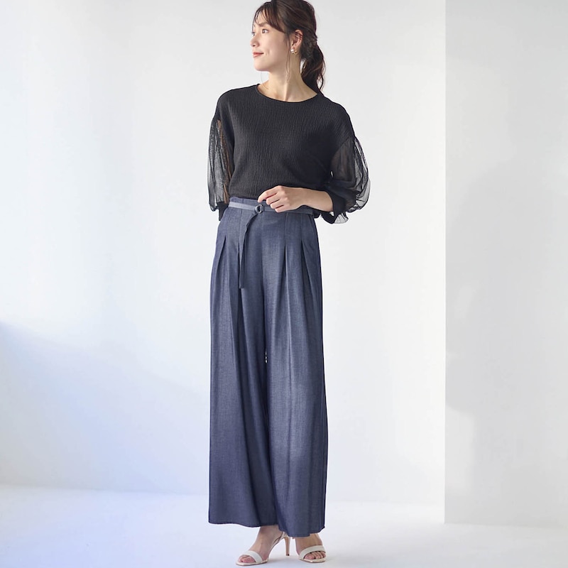 モデル身長170cm／M　※写真は撮影用のため股下+6cmになります。