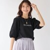 【エスエヌ バイ スタイルノート/SN by StyleNote】袖異素材使いプリントTシャツ【洗濯機OK】