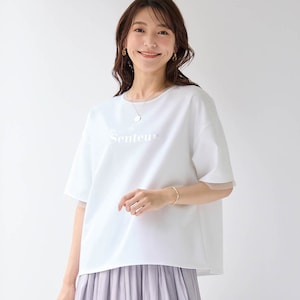 【エスエヌ バイ スタイルノート/SN by StyleNote】チュール使いプリントTシャツ【洗濯機OK】