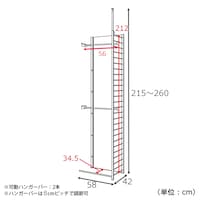 ハンガー2段【接続用】・幅60cm