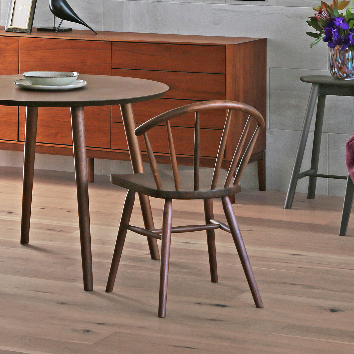 【高野木工/TAKANO MOKKOU】ウォルナット材のウィンザーチェア【UN】