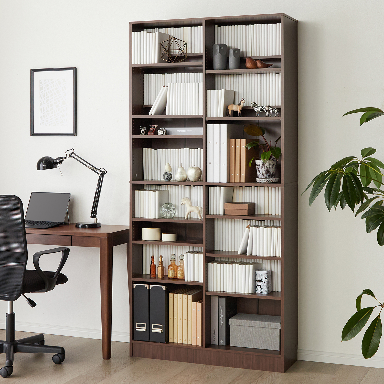 【ベルメゾン】漫画が収納しやすいダブル棚板本棚 【ベルメゾン】漫画が収納しやすいダブル棚板本棚