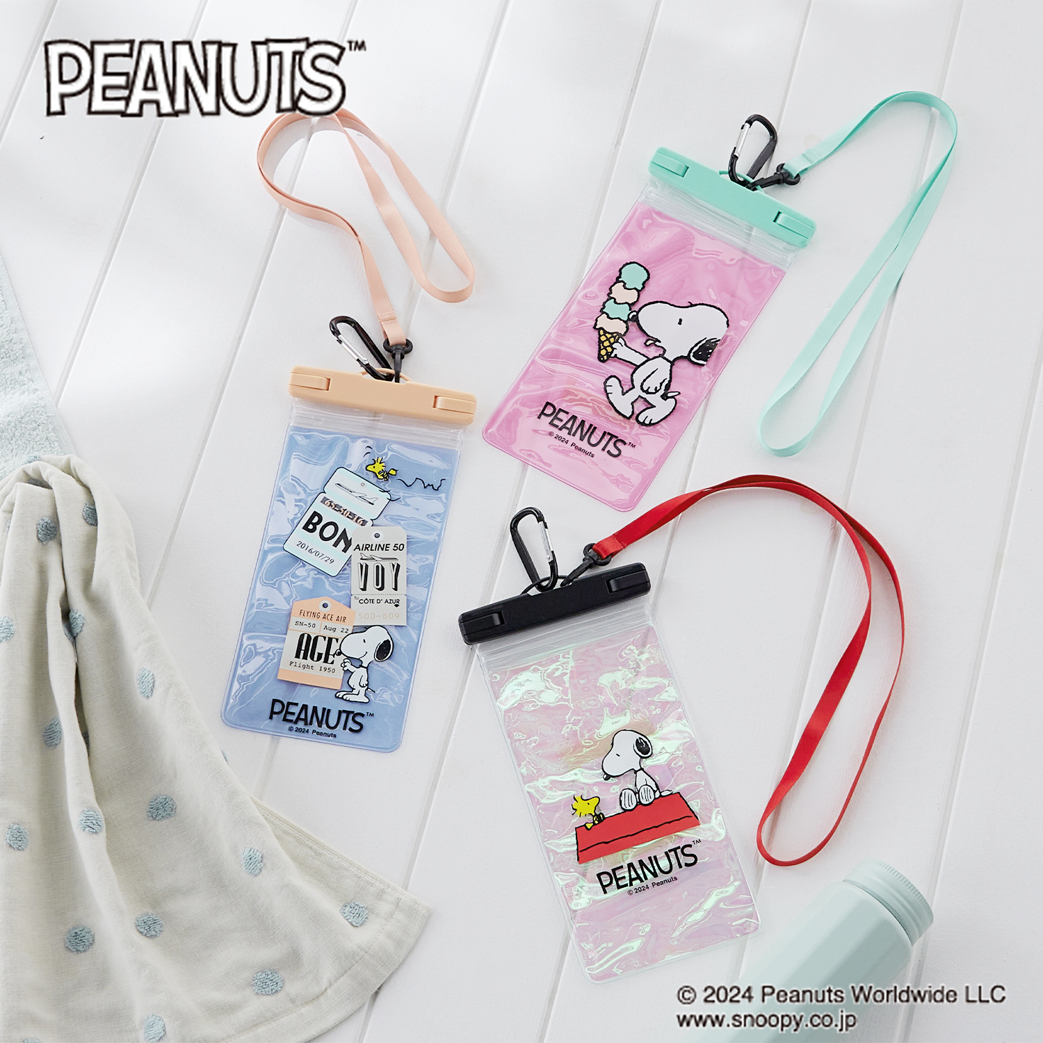 【ピーナッツ/PEANUTS】防水スマートフォンポーチ「スヌーピー」