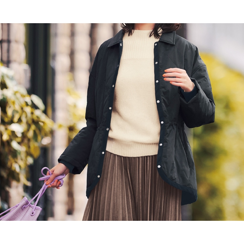 【ラ・フィット/la*fite】中わた入り異素材使いブルゾン【防風透湿】 (LL~6L)