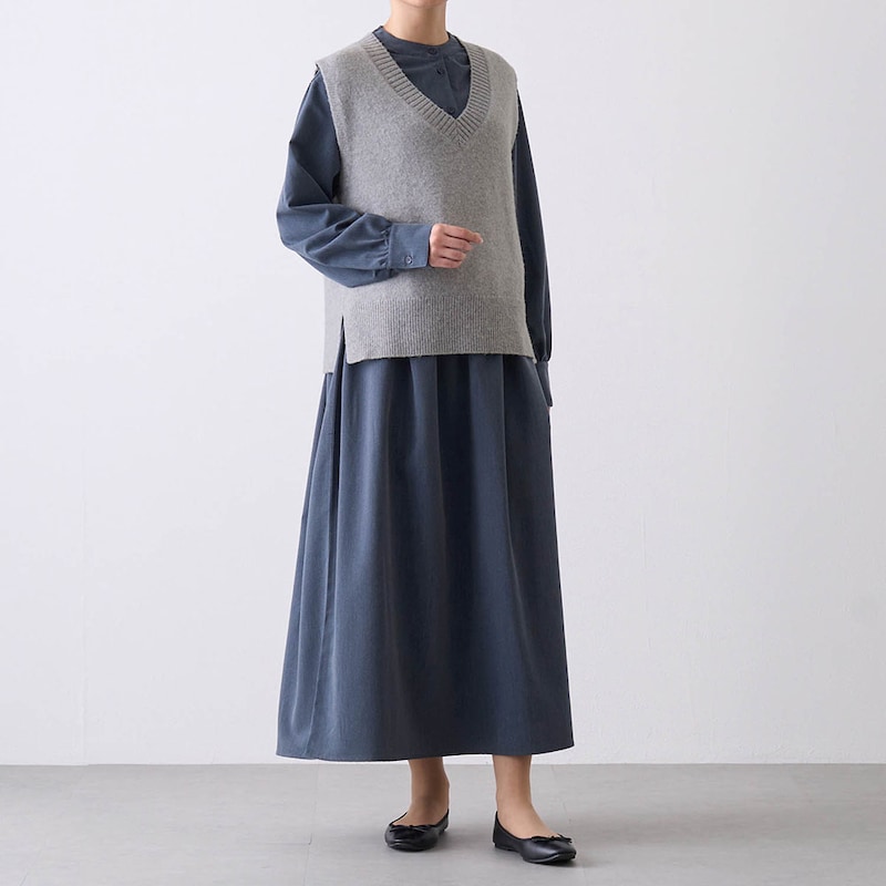 モデル身長167cm／M ※写真は撮影用のため着丈+9cmになります。