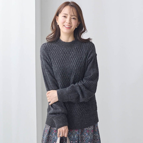 アランケーブルニット［日本製］ (LL～6L)