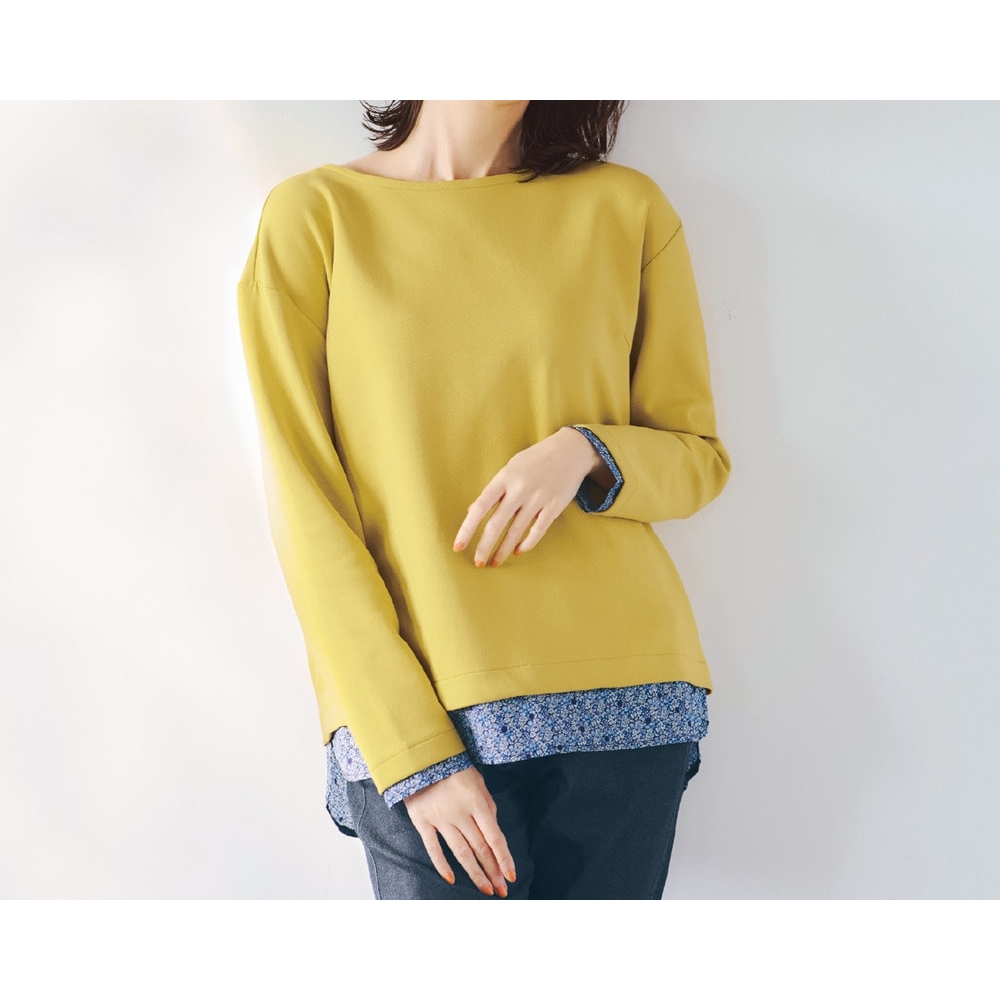 【ラ・フィット/la*fite】リバティプリント使いカットソー (LL~6L)