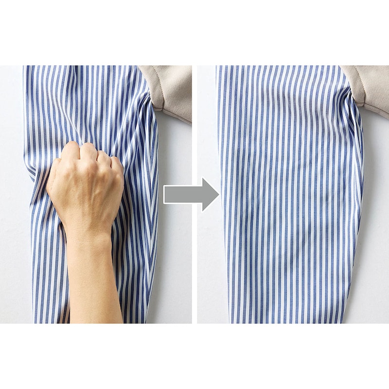 袖のシャツ部分はシワになりにくい素材を採用