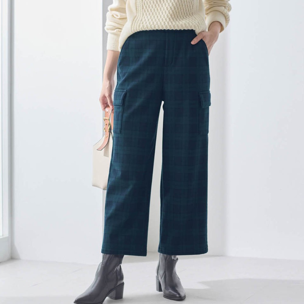 【ラ・フィット/la*fite】裏フリースカーゴガウチョパンツ (LL~6L)