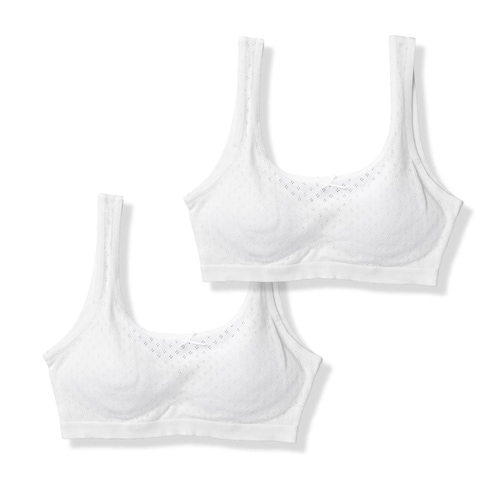 【２枚組】綿100％素材吸水速乾 サラサラコットンインナー モールドカップタイプ【ジュニア】