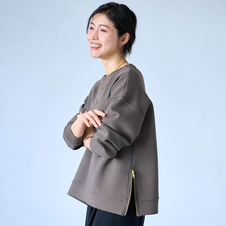 綿混あったかサイドファスナーダンボールプルオーバー