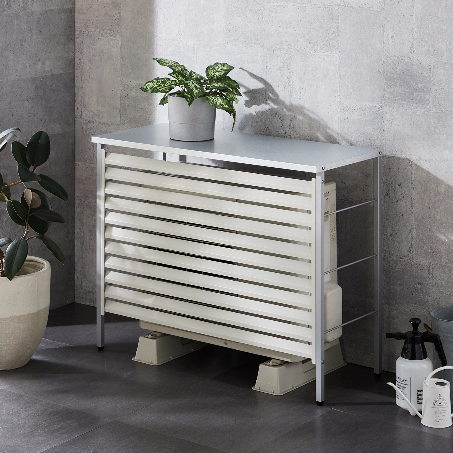 【ベルメゾン】ガルバリウム天板のエアコン室外機カバー