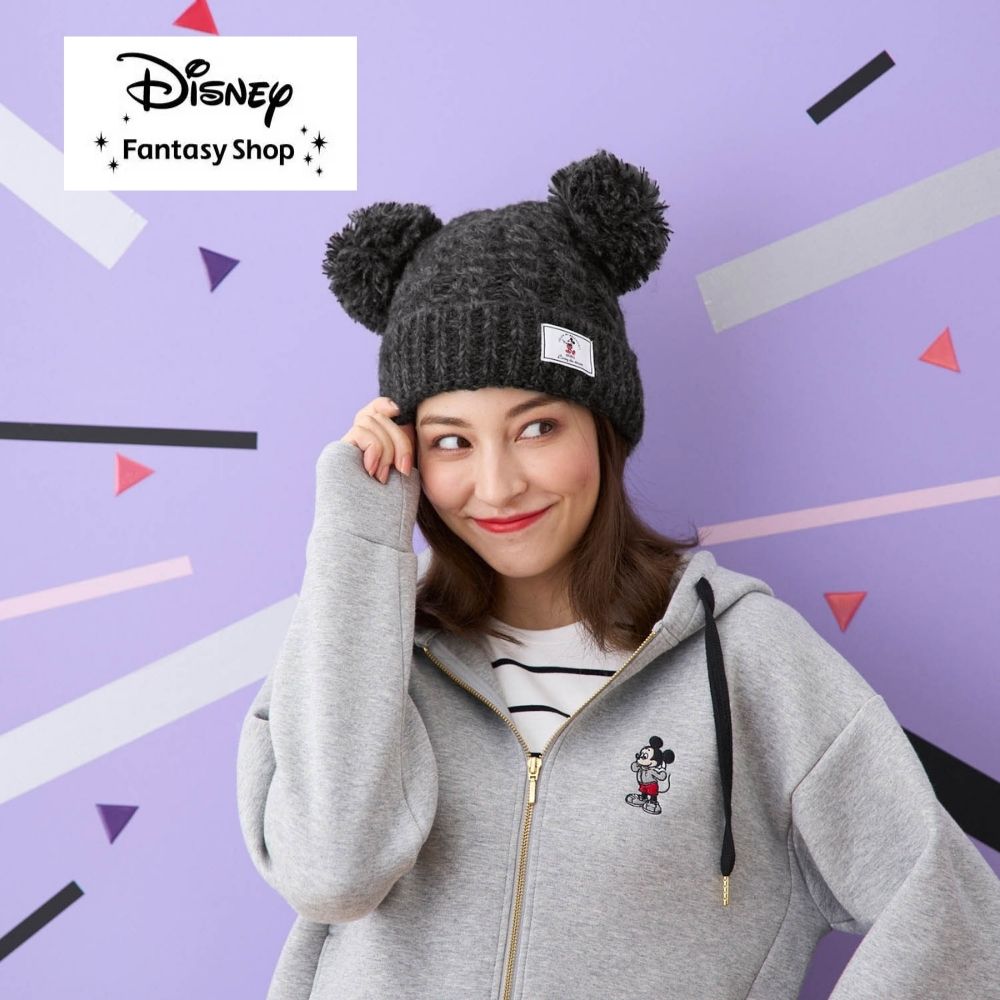 【ディズニー/Disney】【大人用サイズ】ポンポン付きニット帽「ミッキーマウス」