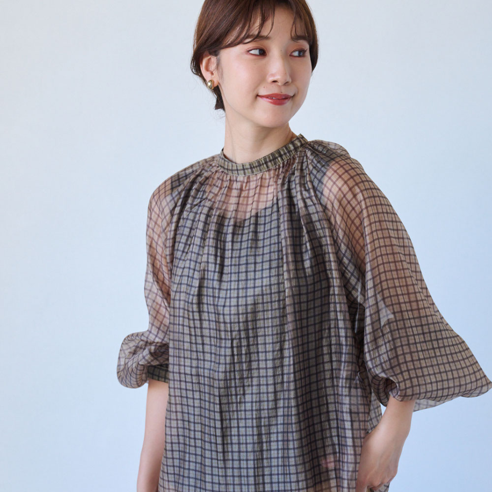 【ハンチ/hunch】シアーチェックシャツ