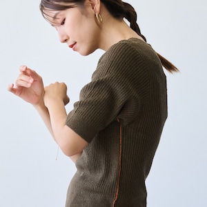 【ハンチ/hunch】透かし編み5分袖ニット
