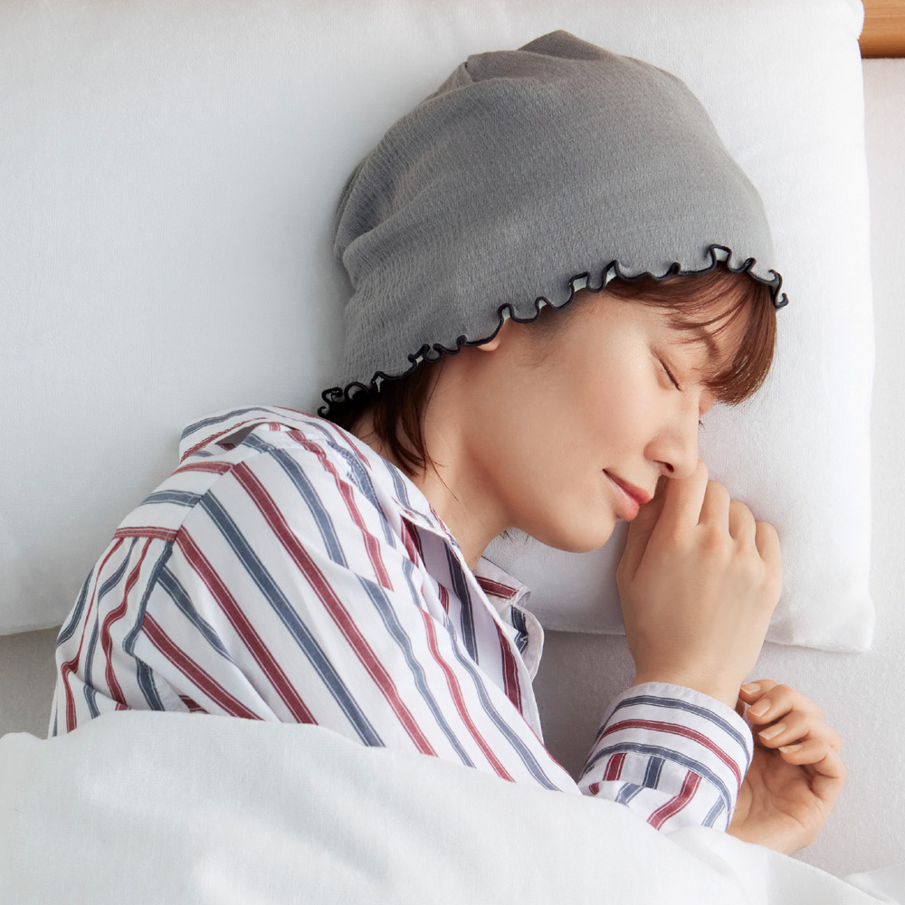 【ベルメゾン】裏側シルクのしめつけないナイトヘアキャップ 【ベルメゾン】裏側シルクのしめつけないナイトヘアキャップ