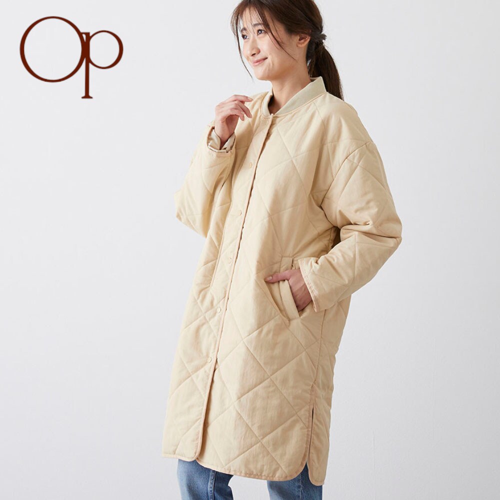 【オーシャンパシフィック/OCEAN PACIFIC】ノーカラーキルト中綿コート