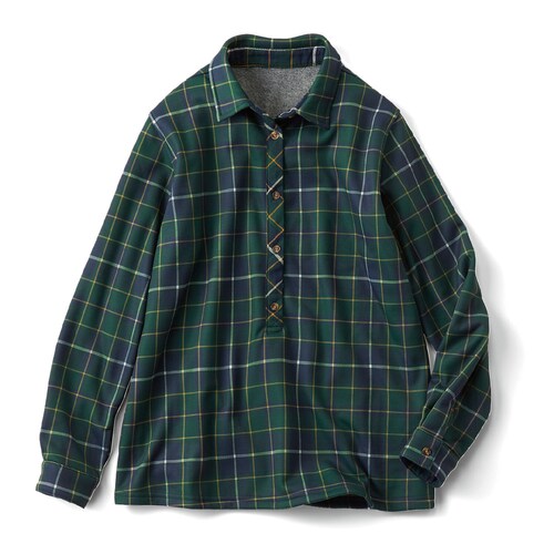 やわらか裏起毛チェックシャツ